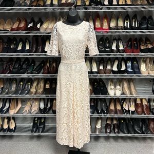 Classic vintage Ralph Lauren Kafele white / beige lace jumpsuit